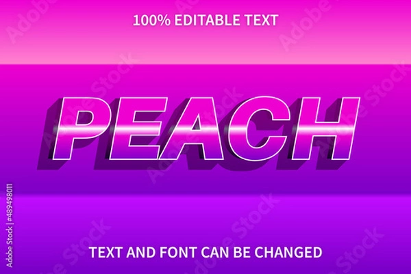 Fototapeta Peach Editable Text Effect Retro Style