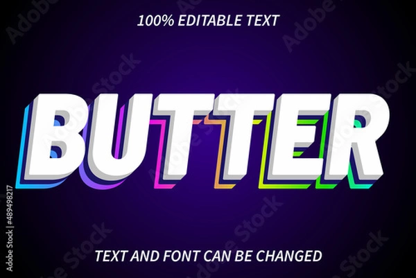 Fototapeta Butter Editable Text Effect Modern Style