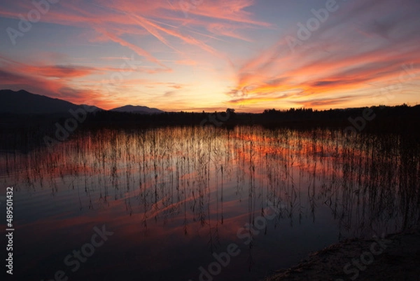 Obraz sunset over lake