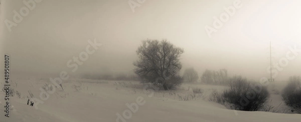 Obraz mist in the winter field