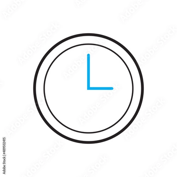 Obraz Time and Clock icon. Clock icon design. Analog clock symbol. Circle clock icon. SVG Vector illustration.