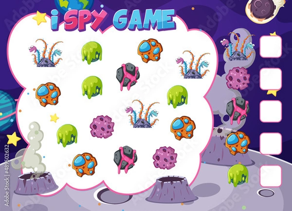 Fototapeta Math counting game template of space