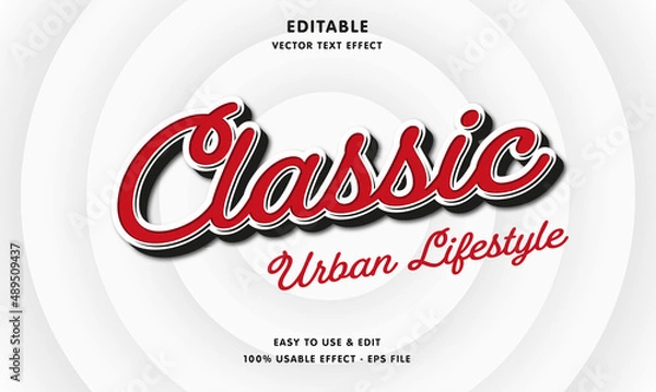 Fototapeta classic editable text effect with modern and simple style