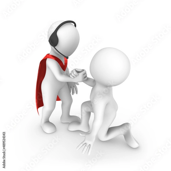 Obraz The superhero from the customer service will help solve any problem,