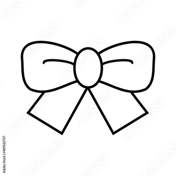 Fototapeta Simple Ribbon Line Art Icon with Editable Stroke