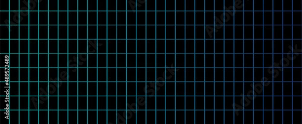 Fototapeta Horizontal abstract geometric construction of colored lines on a dark background.