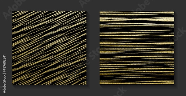 Obraz Golden backgrounds set. Shiny Gold grunge texture. Vintage vector illustration. Bright background for christmas cards, luxury flyers or banners. Vector illustration