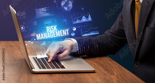 Obraz Businessman working on laptop, business concept