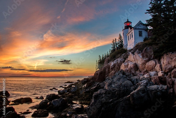 Obraz lighthouse at sunset