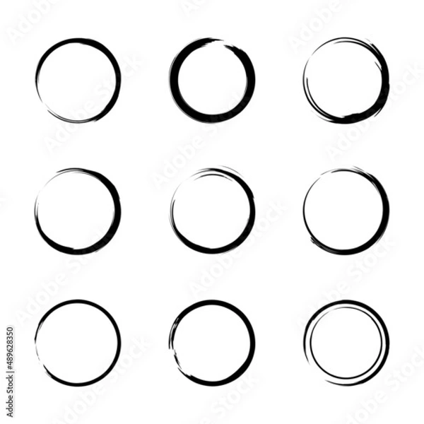 Fototapeta grunge circle collection. vector border with grunge textured