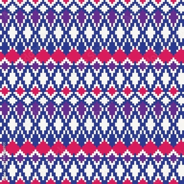 Fototapeta Argyle Fair Isle Seamless Pattern Design