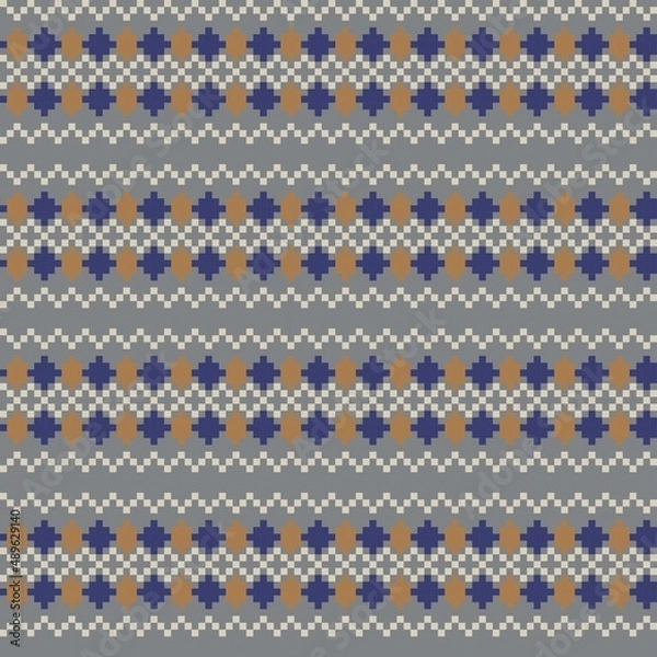 Obraz Argyle Fair Isle Seamless Pattern Design
