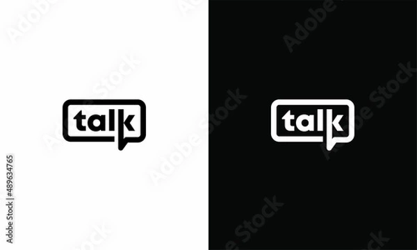 Obraz talk lettering letter mark in chat bubble logo design vector 