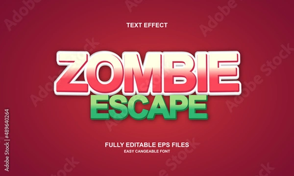 Fototapeta zombie escape editable text effect