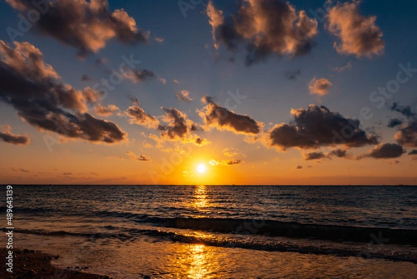 Fototapeta 残波岬の夕浜