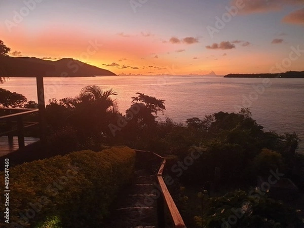 Obraz Sunset over the sea in Fiji