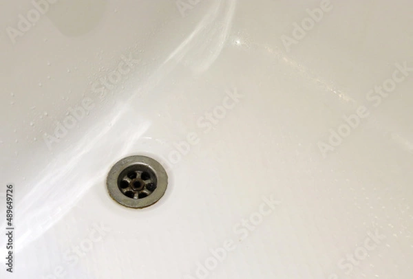 Obraz sewer drain in a white bath