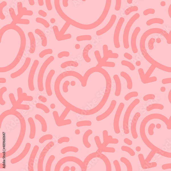 Obraz seamless pattern love cupid creative design background vector illustration