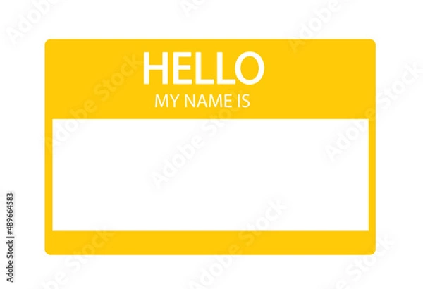 Obraz Hello, my name is introduction flat label