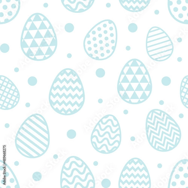 Fototapeta Colourful Easter pattern with decorative eggs. Wrapping paper concept. Vector