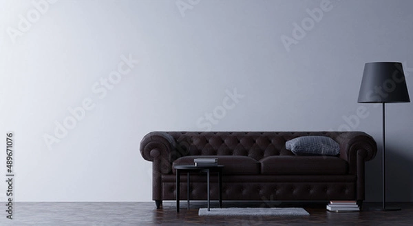 Fototapeta A family room is an informal  all purpose room in a house  The family room is designed to be a place where family and guests gather for group recreation like talking  reading  watching TV.3d rendering