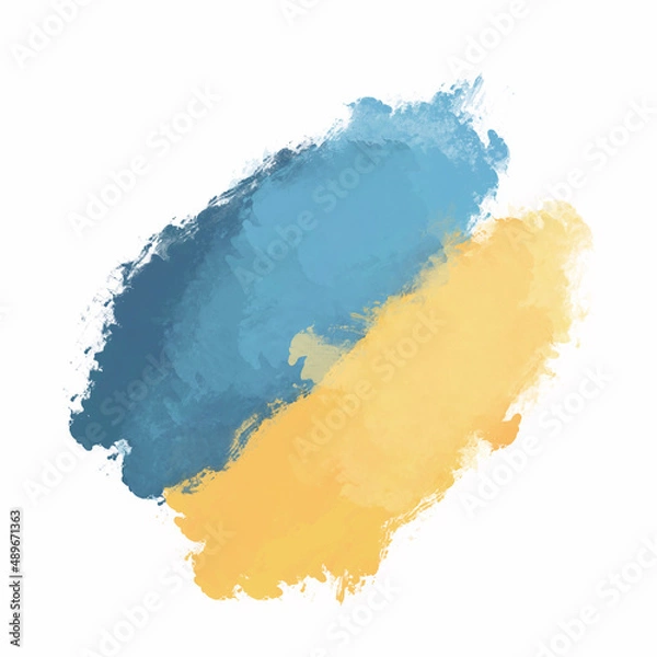 Obraz Watercolor spots. Blue and yellow. Ukrainian flag. isolated on white background