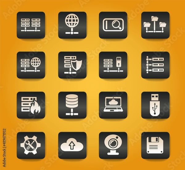 Fototapeta hosting provider icon set
