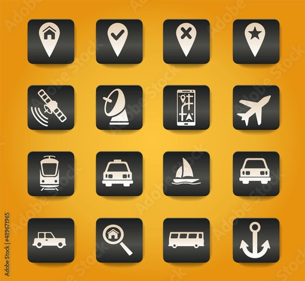 Fototapeta Navigation simply icons