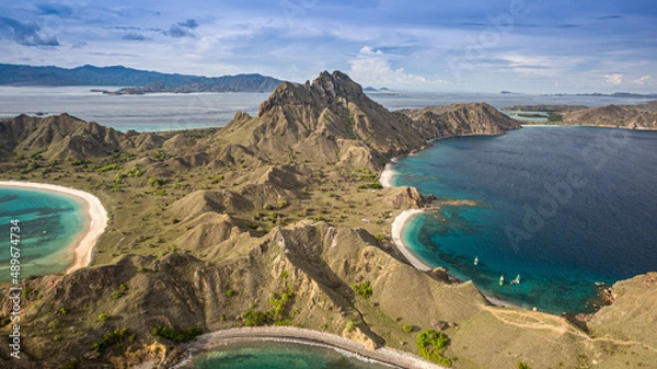 Fototapeta Padar Island in Komodo National Park, Indonesia. This island is one of three islands where the komodo lives.