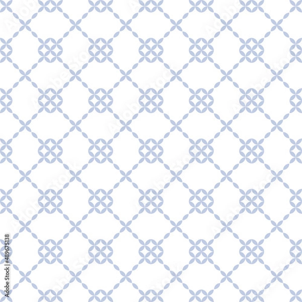 Obraz Abstract seamless blue checked pattern on white background.