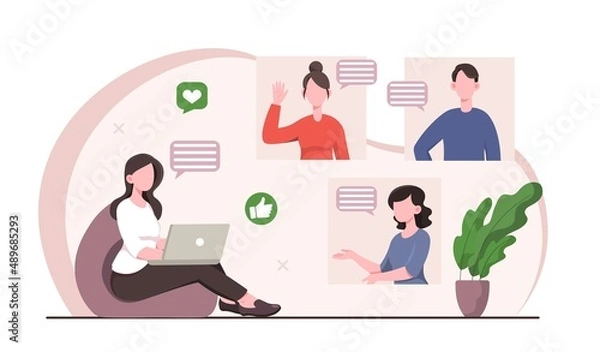 Obraz Online meeting concept