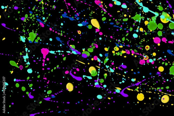 Obraz カラフルなスプラッシュテクスチャと黒背景