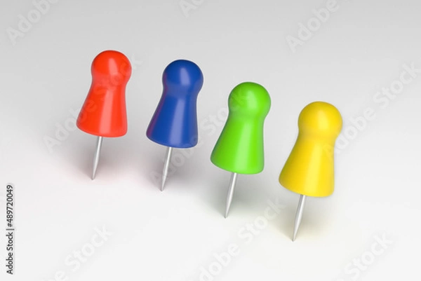 Obraz paper clip pin closeup mockup 3d rendering