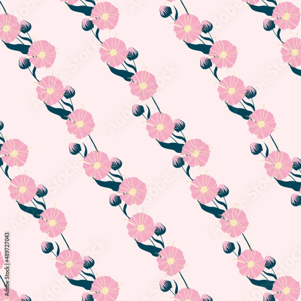 Fototapeta flowers beautiful pattern background, great for wrapping paper, banner, textile, wallpaper. cartoon vector illustrations	
