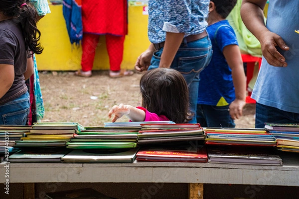 Fototapeta Book fair 2022. This image was captured by me on February 26, 2022, from Dhaka, Bangladesh, South Asia.