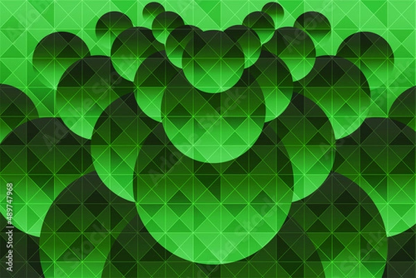 Obraz Magnificent Green Circle Background With Triangle Pattern