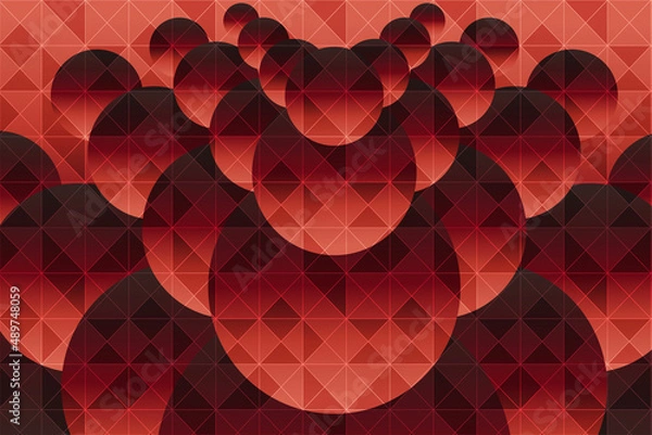 Obraz Magnificent Red Circle Background With Triangle Pattern