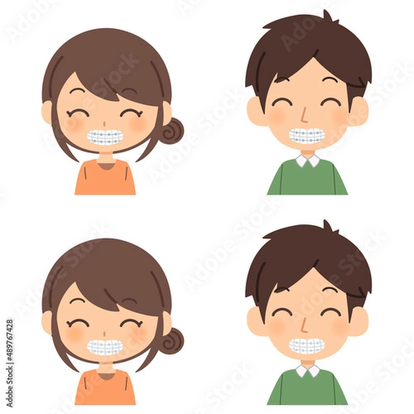 Obraz 歯列矯正をする男女