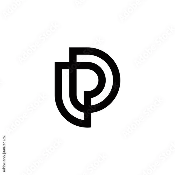 Fototapeta l p lp pl initial logo design vector template