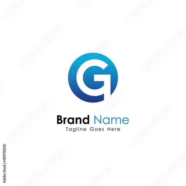 Fototapeta Modern Letter G Logo Design on Blue Circle Shape Isolated on White Background, Simple G Logo Inspiration Template Vector