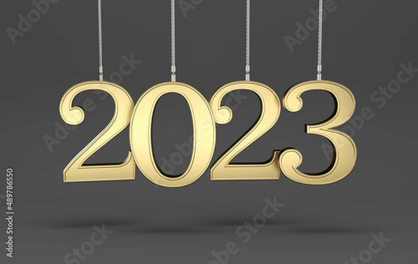 Fototapeta New Year 2023 Creative Design Concept - 3D Rendered Image	
