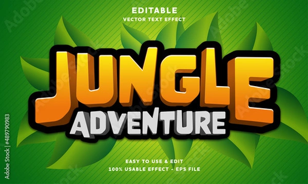 Fototapeta jungle adventure editable text effect with modern and simple style