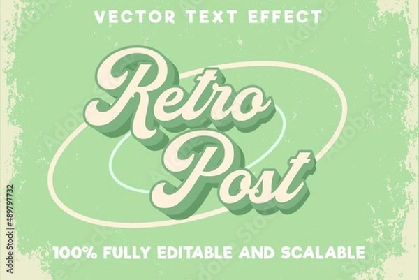 Fototapeta Editable text effect retro post with vintage style