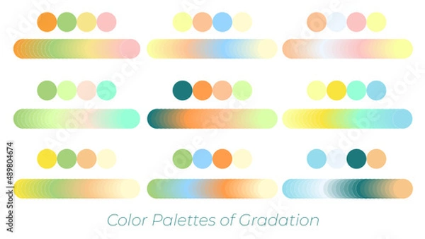 Obraz グラデーションカラー、カラーパレット、
配色サンプル、カラーリング、ブログ、デザイン、アートワーク、ウェブ