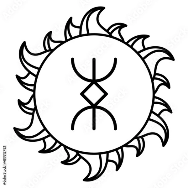 Fototapeta Magic Runic symbols. Sacred geometry, mandala. Medieval sign. Symbols of the esoteric