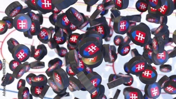 Fototapeta 3d render slovakia hockey puck