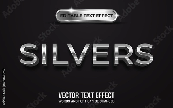 Obraz Elegant silvers style editable text effect