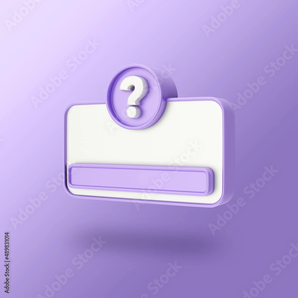 Obraz Ask me a question interface frame in a 3d flat design for social media post. 3D rendering.