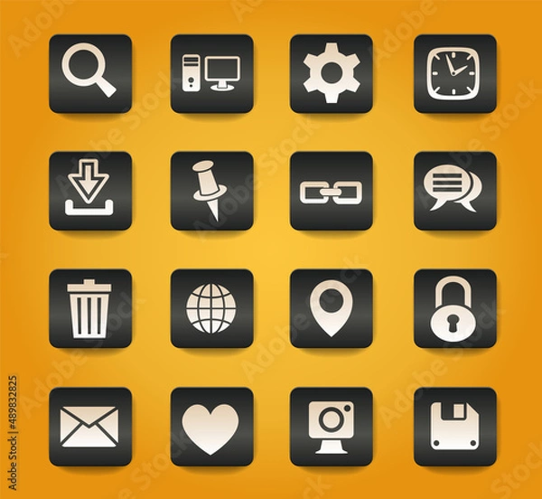 Obraz blog icon set