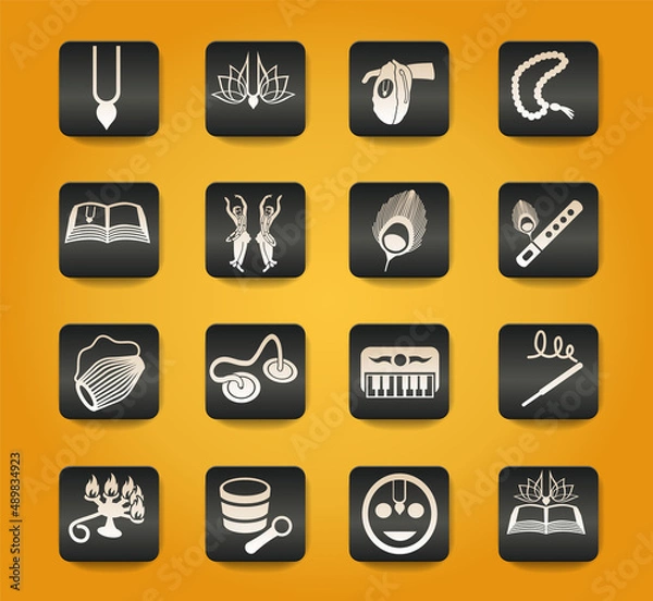 Obraz hare krishna icon set